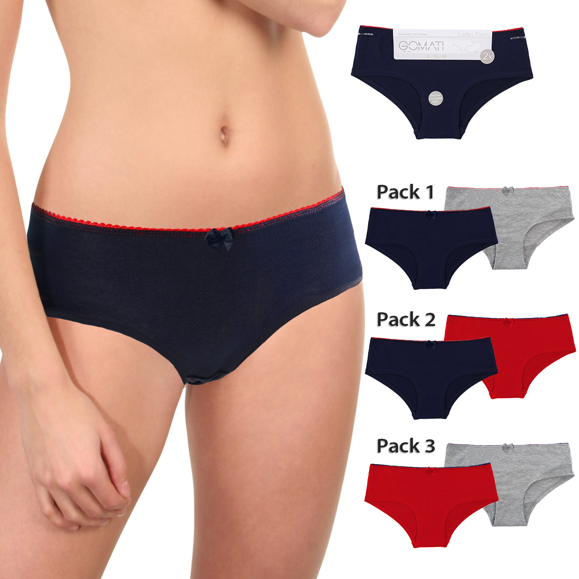 Damen Panty 2er-Pack BW/EL Farbkontrast