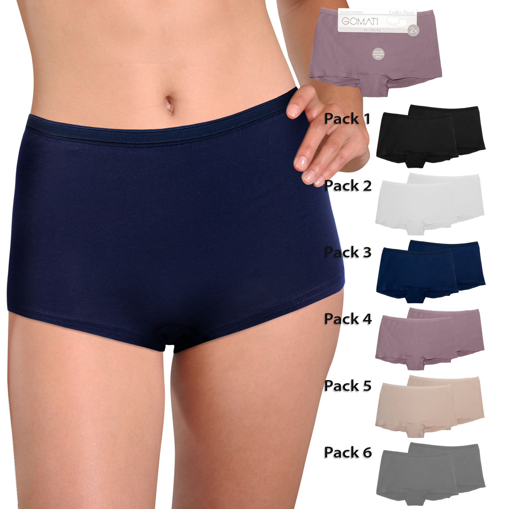 Damen Pants 2er-Pack BW/EL Basic