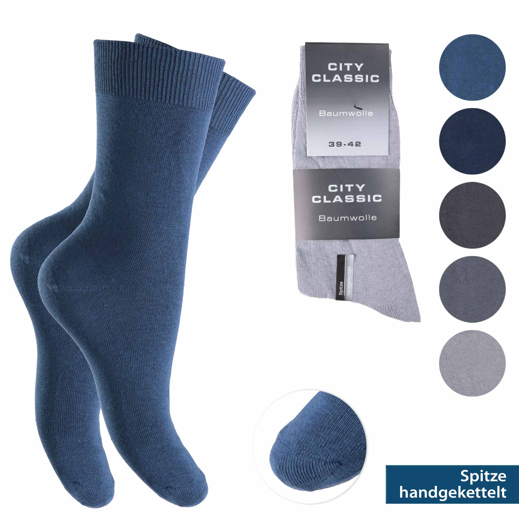 Herren-Socken-5er-Pack-100~-Baumwolle-handgekettel