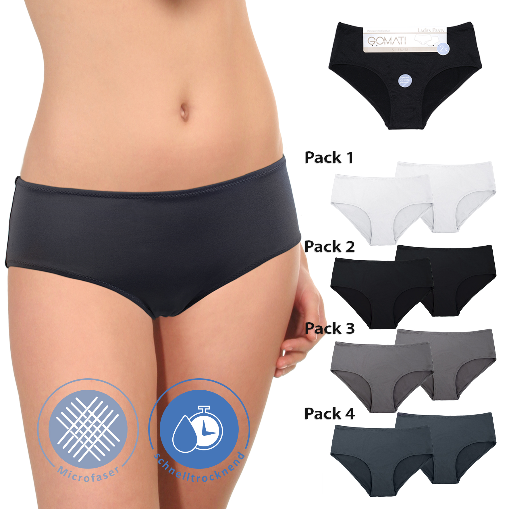 Damen Panty 2er-Pack Microfaser Basic