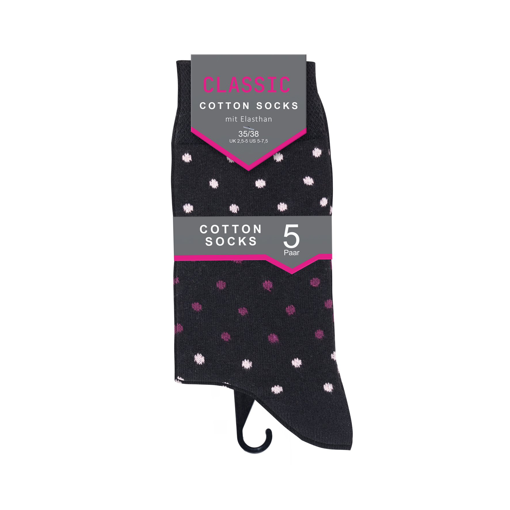 Damen Socken 5er-Pack BW/EL Punkte-Designs