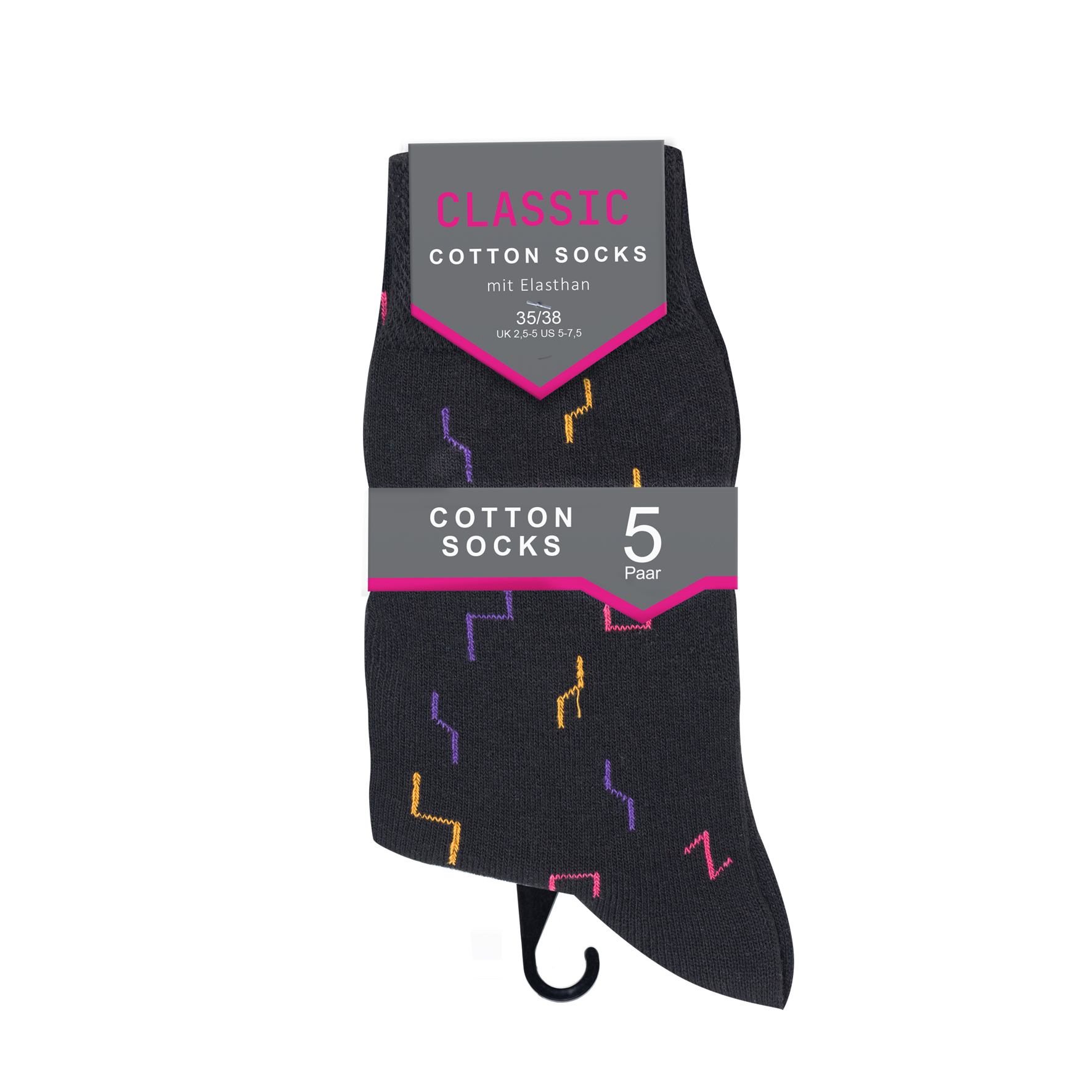 Damen Socken 5er-Pack BW/EL  versch. Design