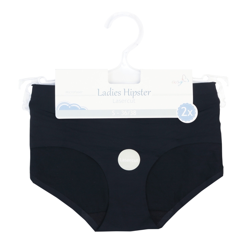 Damen Hipster 2er-Pack Lasercut Lurex