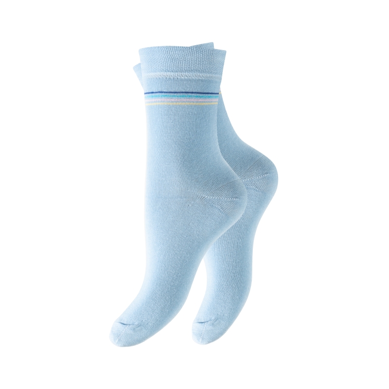 Damen Socken 5er-Pack BW/EL Piqué-Bund Ringel
